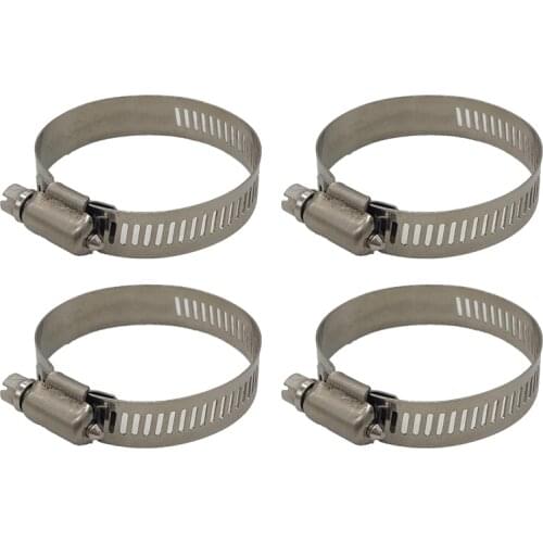 Adjustable Stainless Steel Duct Clamps Air Ducting Clamps Hose Clamps Pipe Clamps Worm Drive Hose Clamps (Pack of 4)