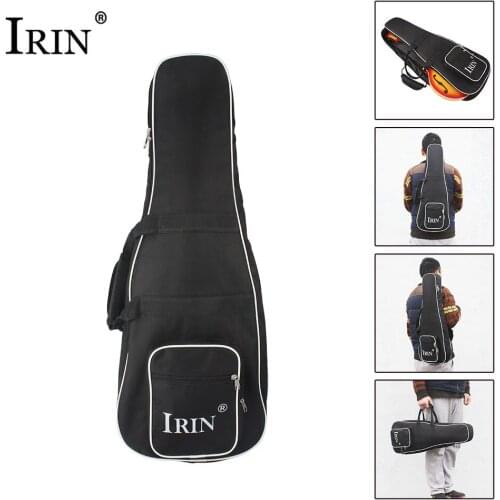IRIN High Quality Black Mandolin Backpack Shoulder Double Strap Oxford Frabic Durable Washable Fashional Gig Bag Case Large Size