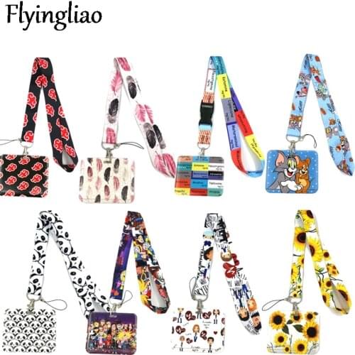 Lanyard Credit Card ID Holder Bag Student Women Travel Holder ID Card Lanyards Card Cover Badge Car Keychain Decorations