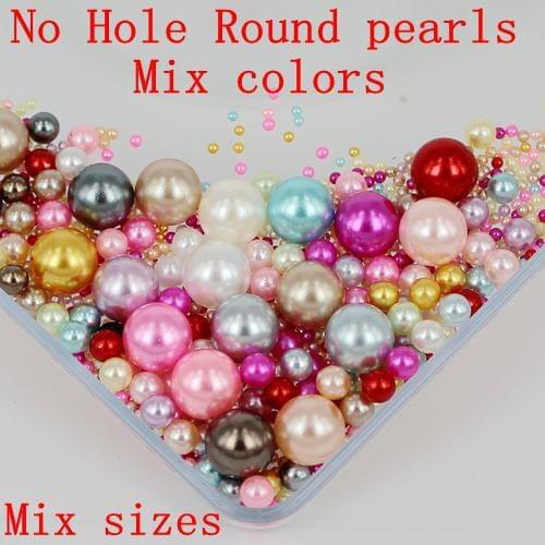 Mixed Sizes Mixed Colors 2 3 5 8 10mm 2500pcs No Hole Round Pearls Imitation Pearls Craft Art Diy Beads Nail Art Decoration