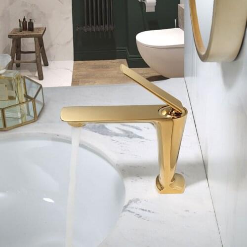 Bathroom Basin Faucets Solid Brass Sink Mixer Tap Hot & Cold Single Handle Lavatory Crane Water Tap Black/Rose Gold/Chrome
