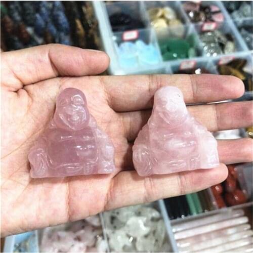 Natural Crystal Buddha Statues Hand Made Healing Stones For Gifts