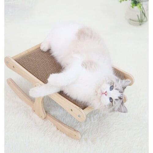 Cat Scratch Board Thick Solid Wood Anti Cat Scratch Claw Grinder Corrugated Cardboard Nest Vertical Sofa Protection Toy