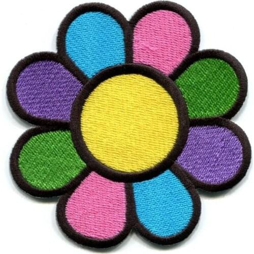 Custom Embroidery Iron On Patch Flower Applique Badges DIY Gifts with Your Logo