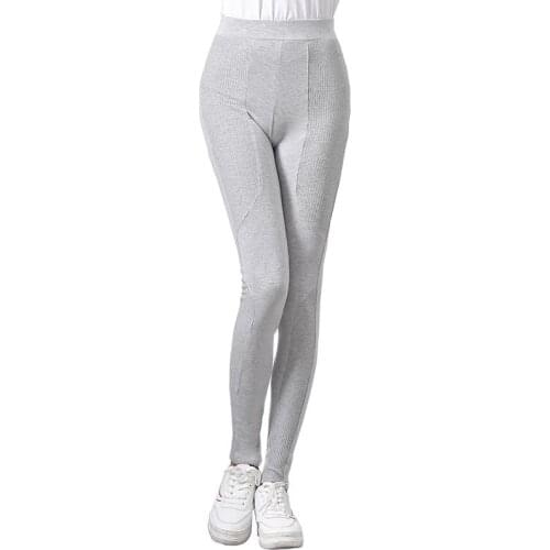 Spring Autumn Womens Legging Black Gray Legging Sport Trousers Pant 2019 Elastic Pencil Skinny Pants Womens Workout Leggings