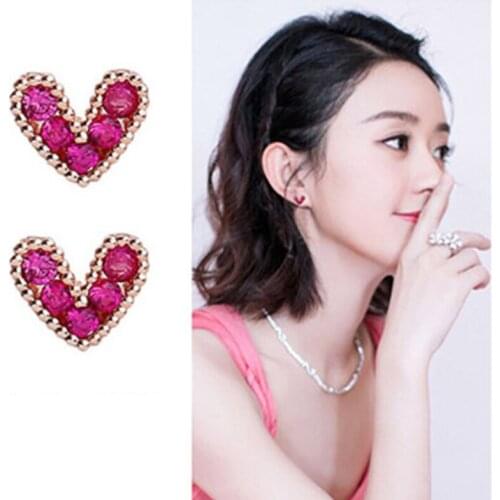 Women Cute Heart Stud Earrings for Women Piercing Ear Studs Earrings Simulated Pearl Earrings Fashion Jewelry Accessories