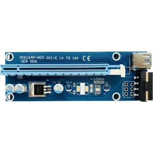 100PCS PCI-E Extender PCI Express Riser Card 1x To 16x 60cm USB 3.0 Cable Sata To 4pin Molex Power For Btc Miner Mining Machine