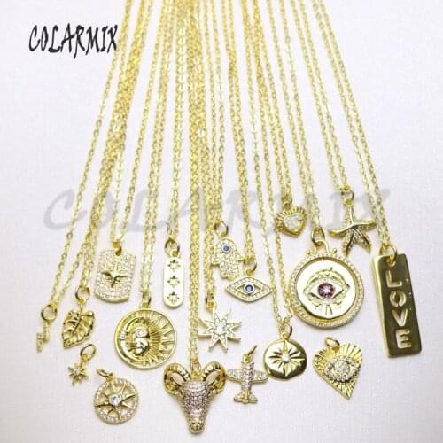 20 pieces Tiny charm necklace Free collocation pendants necklace Zircon accessories fashion zircon jewelry for women 51000