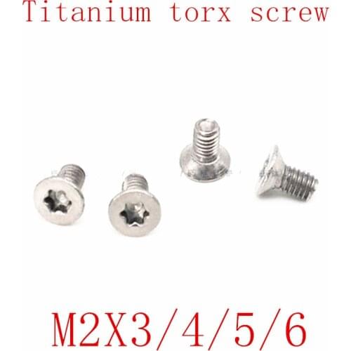 20pcs Titanium screw M2x3/4/5/6 titanium torx countersunk head screw
