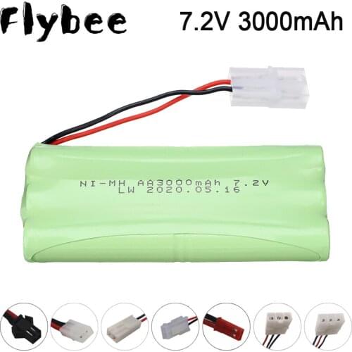 Upgrade 7.2v 3000mah NiMH Battery For Rc toys Car Tanks Trains Robot Boat Gun Parts AA 7.2v Rechargeable Battery Tamiya/SM/JST