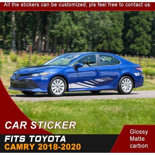 Car Stickers Side Body Irregular Stripe Racing Graphics Vinyl Car Decoration Decals Custom Fit For TOYOTA CAMRY 2018 2019 2020