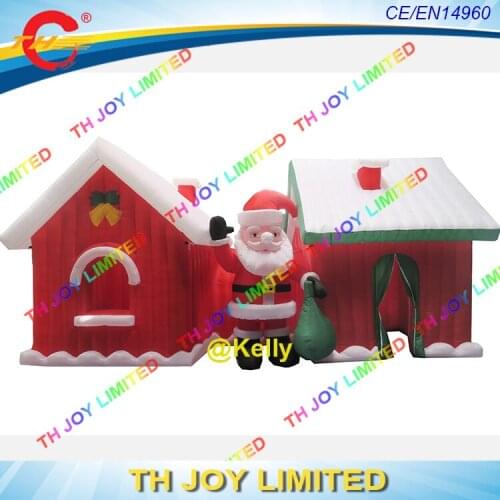 Free air shipping big inflatable christmas grotto, portable inflatable santa claus house, inflatable santa grotto for sale