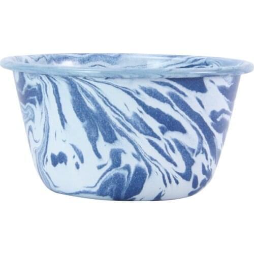 18 cm large enamel classic color cloud flat bottom salad home nostalgic lard bowl with thick soup pot rice bowl retro mix bowl