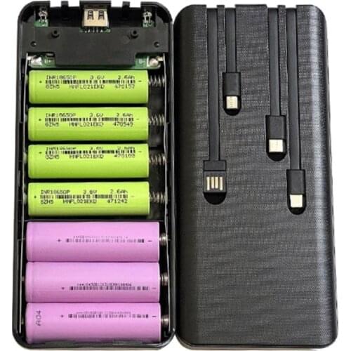 LED Display 7x18650/18700/20700/21700 Battery Case Power Bank Shell External Box without Battery Powerbank Protector