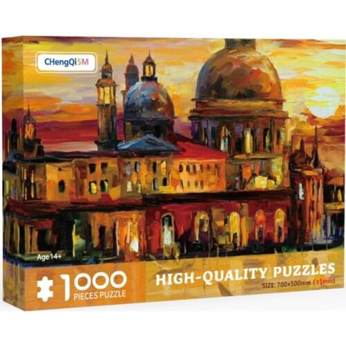CHengQiSM Jigsaw Puzzle 1000 Pieces Education Toys for Adult Children Kids Stress Relieving Games Oil Painting Decoration Castle