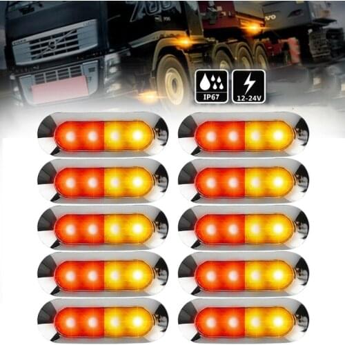 DHBH-10Pcs 10V-30V 4LED Trailer Side Marker Light for Car Auto Truck Boat Lights Clearance Tail Warning Brake Lamp