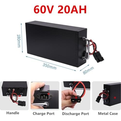 High capacity 60V 20AH Electric bicycle 2-wheels electric Scooter motorcycle battery with metal case