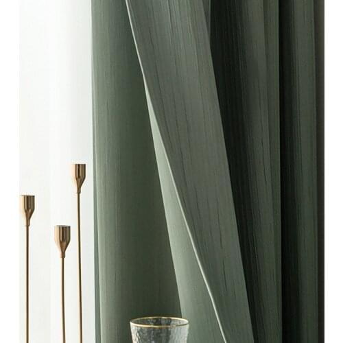European Solid Blackout Curtains For Living Room Modern Crumpled Jacquard Sheer Cortinas In The Bedroom Home Interior Decoration