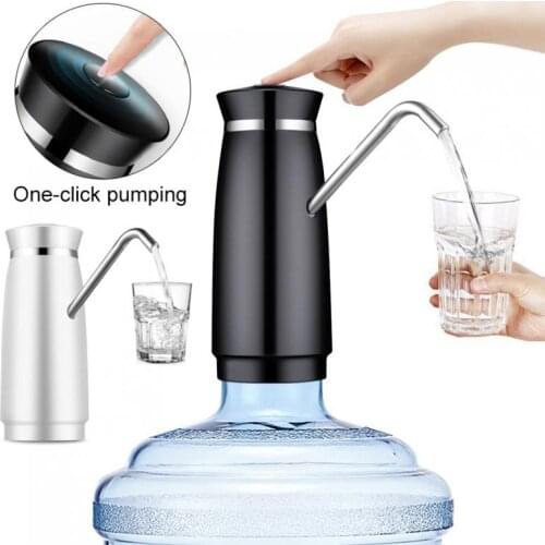 Push-button Wireless Rechargeable Electric Water Pump Intelligent Pump USB and Indicator Light for 4.5L - 18.9L Barrelled Water