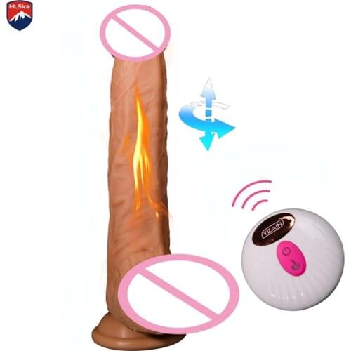 MLSice Thrusting Up and Down Dildo Vibrator Telescopic Rotating Penis G Spot Vibrating Heating Wireless Remote Control Vibrator