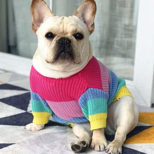 Fashion Dog Clothes French Bulldog Pet Sweater Fat Dog Costume Pug Clothes For Medium Large Dogs Coat Warm Winter Pet Clothes