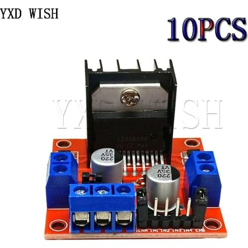 10PCS DC Motor Drive Module L298N PWM Speed Dual H Bridge Stepper Motor Drives Board For Arduino Smart Car Diy Kit L298