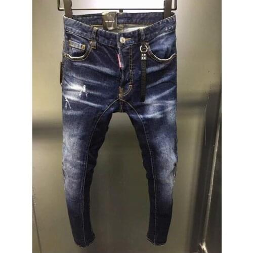Men Jeans Pencil Pants Motorcycle Party Casual Trousers Street Clothing 2021 Denim Man Clothin A202