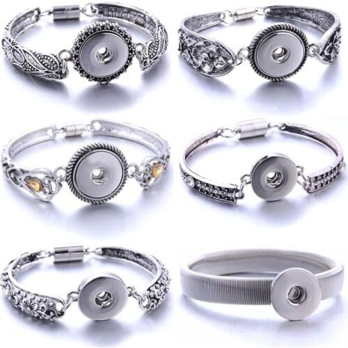 New Magnetic Snap Button Bracelet For Women Fit 18mm Snap Buttons Jewelry Metal Snap Bracelets Bangles Snap Jewelry