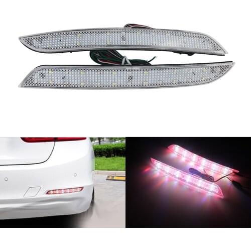 1 Pair 2x LED Rear Bumper Reflector Brake Stop Light Lamps Clear Lens For BMW F30 F31 F32 F34 F35 F36