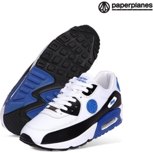 Paperplanes 1101 - White Black Air Cap Walking Training Lace Up Shoes Trainers Sneakers