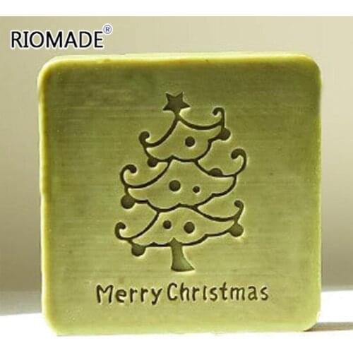 Christmas Christmas Tree Handmade Soap Making Stamp Transparent Natural Plexiglass Soap Seal with Handle Acrylic Chapter Custom