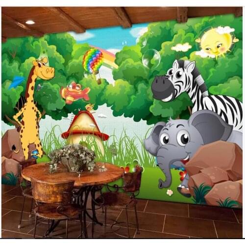 Custom photo wallpaper 3d murals wallpaper for walls 3 d Animal park beautiful childrens room kids room forest background wall
