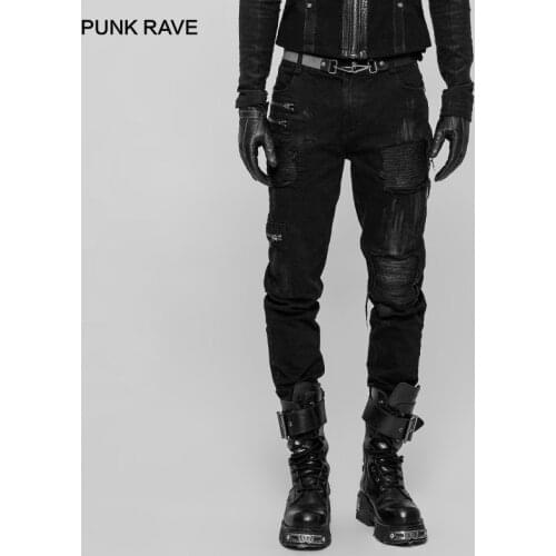 Прямые джинсы для мужчин PUNK RAVE China At AliExpress