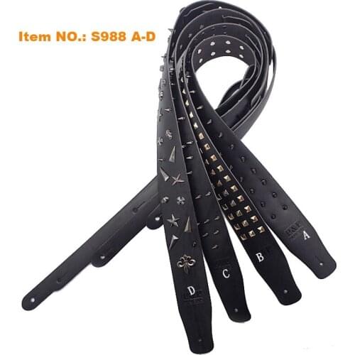 Real leather Guitar Strap for Electric Guitar Bass Acoustic Guitarra Folk Guitar Accessories shoulder Belt portable