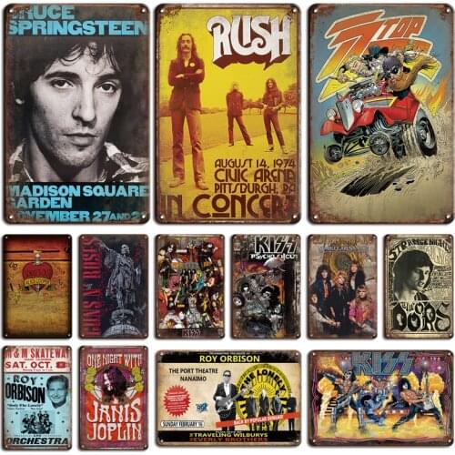 Rock Band Poster Nostalgic Advertising Tin Sign Vintage Man Cave Bar Decor Metal Plate Personalized Art Rock Sticker Home Plaque