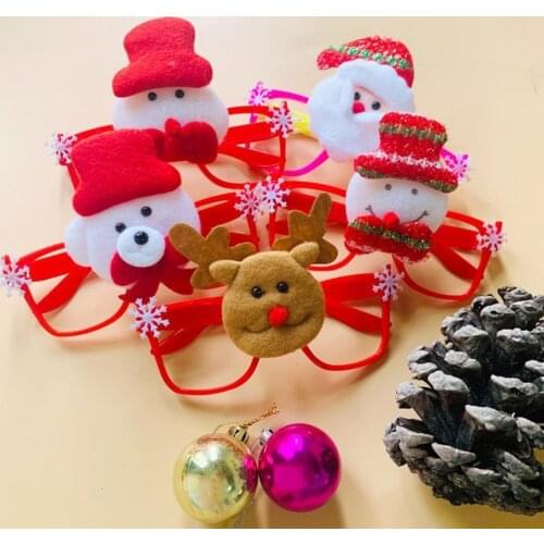 Christmas Glasses Skin-friendly Eye-catching Resin LED Glowing Cartoon Eyeglasses Comfortable to Wear Students Party Accessories