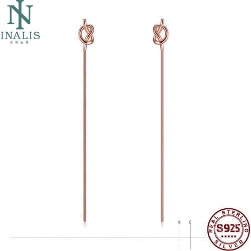 INALIS 925 Sterling Silver Drop Earrings For Women Knot Modeling Design Earrings Party Simple Fashion Gift Jewelry New Arriva