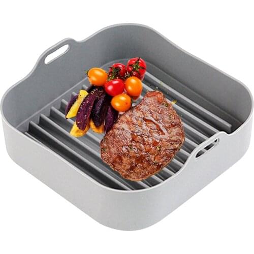 Air Fryer Silicone Pot With Handle Food Safe Oven Accessories Multifunctional Removable Resistant Grill Pan Kitchen Durable