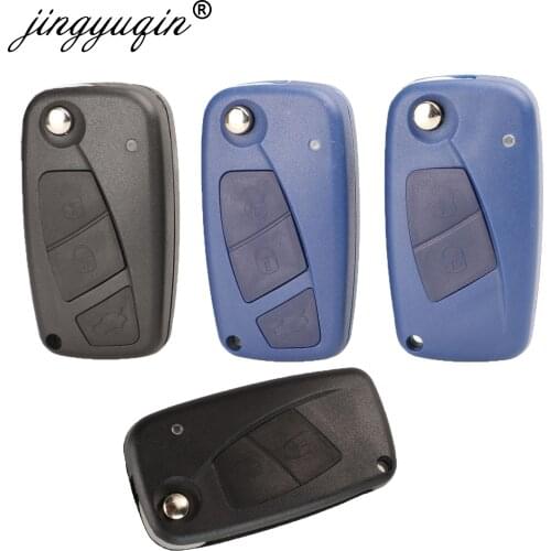 Jingyuqin Flip Folding Remote Car Key Case Shell Cover Fob For FIAT Iveco Punto Ducato Stilo Panda Idea Doblo Bravo 2/3 Buttons