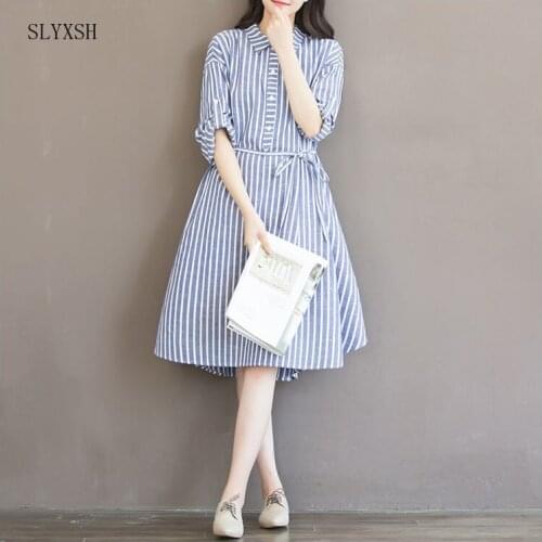 SLYXSH 2017 maternity clothing autumn tiebelt expansion bottom stripe long-sleeve shirt dress
