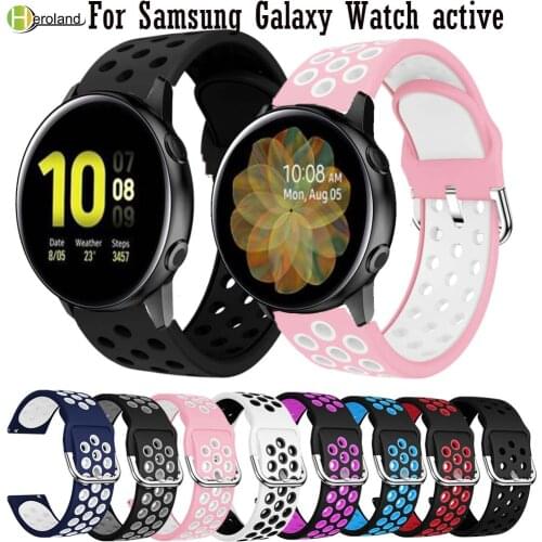 Sport silicone 20mm Watchband strap For Samsung Galaxy watch active 2 40mm 44mm Smart Wristbands For Huami Amazfit GTR 42mm belt