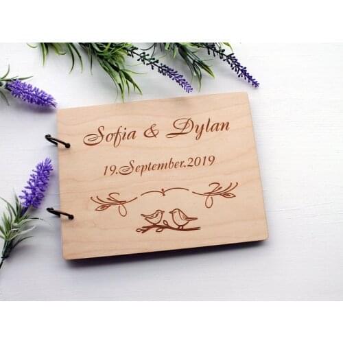 Wedding Guest book Personalised Guest Book Romantic Photo Album Wedding Bird Book Rustic Guest Book wedding bird Guestbook