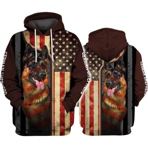 German Shepherd Love USA 3D Hoodies Printed Pullover Men For Women Funny Sweatshirts Christmas Sweater Drop Shipping