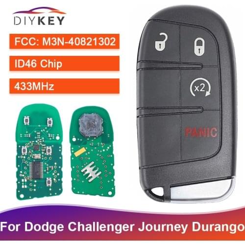DIYKEY M3N-40821302 Smart Remote Key 433MHz ID46 Chip Fob 3+1 Button for Dodge Challenger Journey 2011 2012 2013 2014 2015 2016