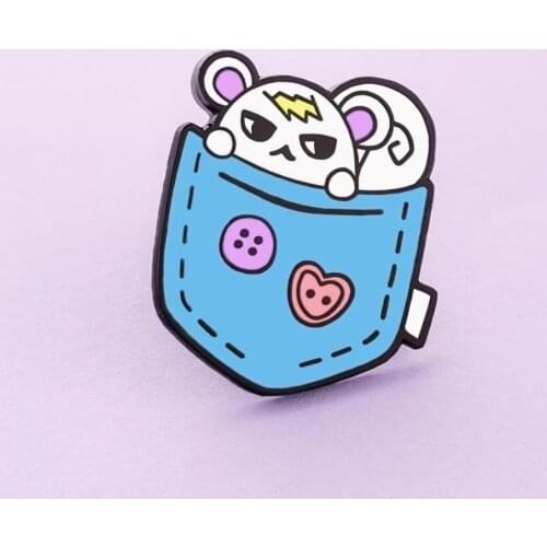 Animal Crossings Marshal Hard Enamel Pin New Horizons Cute Cartoon Squirrel in Pocket Medal Brooch Jewelry Fans Gift