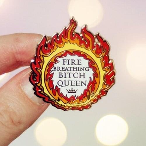 Fire Queen Aelin Galthynius Enamel Brooch Pin Backpack Hat Bag Lapel Pins Badges Women Mens Fashion Jewelry Accessories