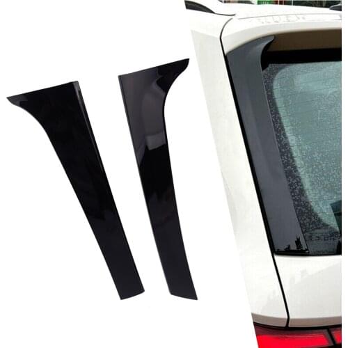 1Pair ABS Rear Window Side Wing Spoiler Splitter Trim Bezel Cover Black Fit For VW Tiguan MK2 2017 2018 2019