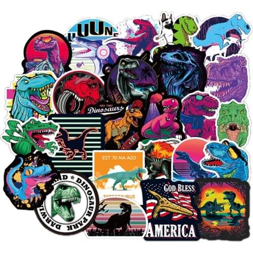 50PCS Cartoon Dinosaur Stickers DIY Snowboard Laptop Luggage Fridge Guitar Graffiti Sticker Decal Classic Toy for Kid Cool Gift