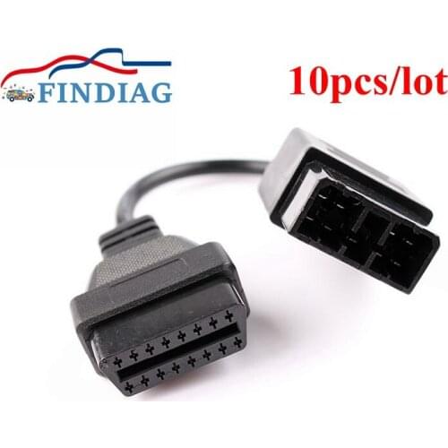10pcs/lot For Subaru Cars Male Cable 9 pin To 16pin Interface Garage Tool Adapter Cable OBD OBDII Extension Cord Lead