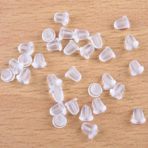 200PCS Cute Ear Bob Rubber Clear Studs Earrings Back Stoppers Earplug Stud Earrings cap DIY Jewelry Findings Accessories 4*3MM